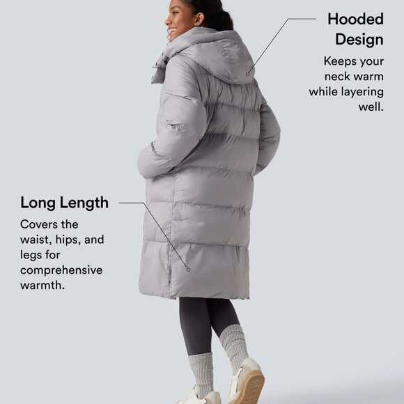 HALARA NWT Women’s Long Sleeve Zipper Longline Casual Puffer Jacket SIZE XL - Picture 10 of 11